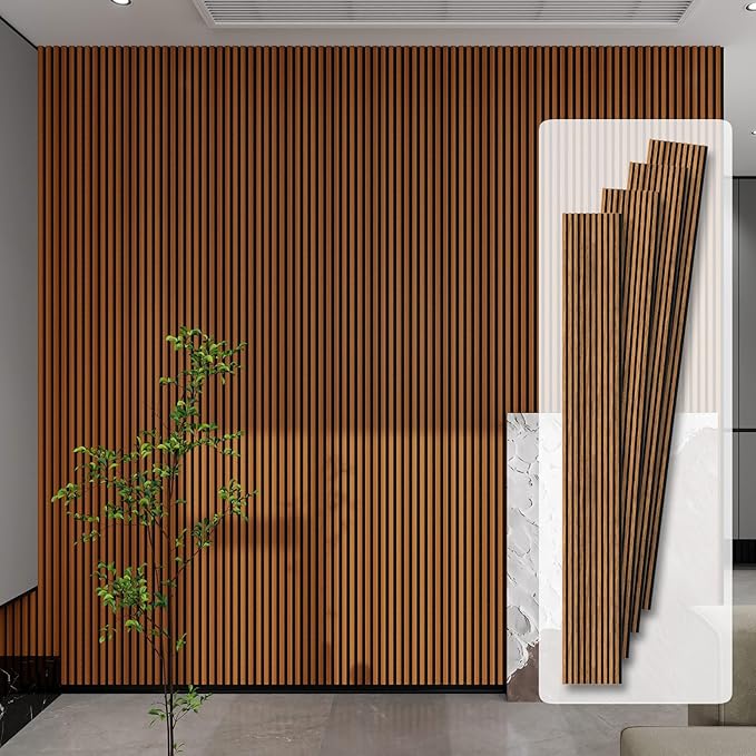 Premium Acoustic Wood Slat Wall Panels – Noise-Reducing Sound Absorption Panels for Home Theater, Studio & Office | Modern Decorative Slat Walling for Echo Control | Eco-Friendly & Easy to Install