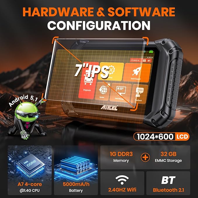 ANCEL V5 HD PRO Heavy Duty Truck Scanner, New Bi-Directional Control Diesel Scanner, Full System Diagnostic Scan Tool with 40+ Resets, ABS SRS D-P-F Regen for Semi Trucks Commercial Vehicles