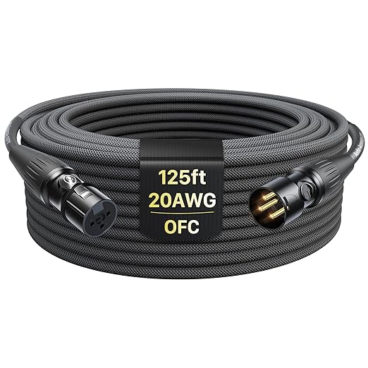 XLR Cables 125ft 1 Pack, Professional Gold-Plated Rean Connectors from Neutrik, Kevlar-Reinforced Nylon Braided Microphone Cable, Mic Cable, Durable Shielded and Balanced XLR Male to Female Cord