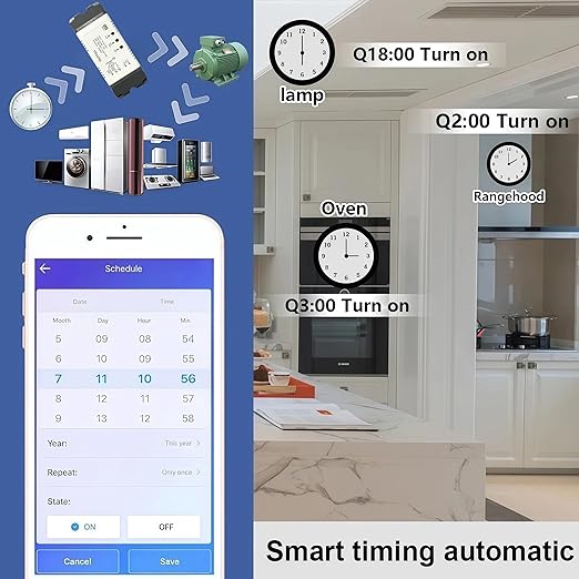 Yitouniu WiFi Linear Actuator Module, Motor Controller with Tuya Smart Life App, Alexa Voice Control, RF433 Remote, Forward Reverse Switch & WiFi Timer Switch for Automation (AC 85V-220V)