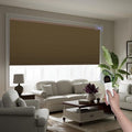 Boolegon Motorized Blinds with Remote, 100% Blackout Smart Blinds, Automatic Cellular Shades for Windows, Rechargeable Electric Honeycomb Shades for Home,Blackout Dark Brown,Custom Size