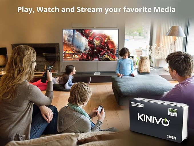 Kinivo HDMI Switch 3 in 1 Out 4K 60Hz (HDR 10, High Speed 18Gbps, IR Remote, HDCP2.2, Dolby Vision, VRR) - 350BN Switcher Compatible with Roku, PS5, Xbox, Apple TV, Nintendo Switch 2, Cable Box