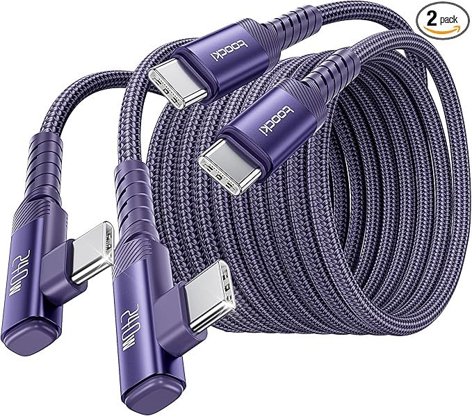 USB C Cable [2Pack, 10ft] 240W Fast Charging Type C Cord, Nylon Braided USB 2.0 Cable for iPhone 17 16 15 Pro Plus Pro Max Air, iPad Pro, Samsung Galaxy S24 S23, Switch, MacBook Pro, Pixel-Purple