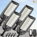 MMKT Solar Street Lights Outdoor, 3 Color Warm White LED Dusk to Dawn IP65 Waterproof Solar Flood Light with Motion Sensor and Remote Control for Outside Path, Yard, Garden, Walkway