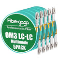 Fibergaga 5Pack-5M(16ft) OM3 LC to LC Fiber Patch Cable, Multimode 50/125µm 10G/40G, OD-2.0mm Fiber Optic Cable Duplex