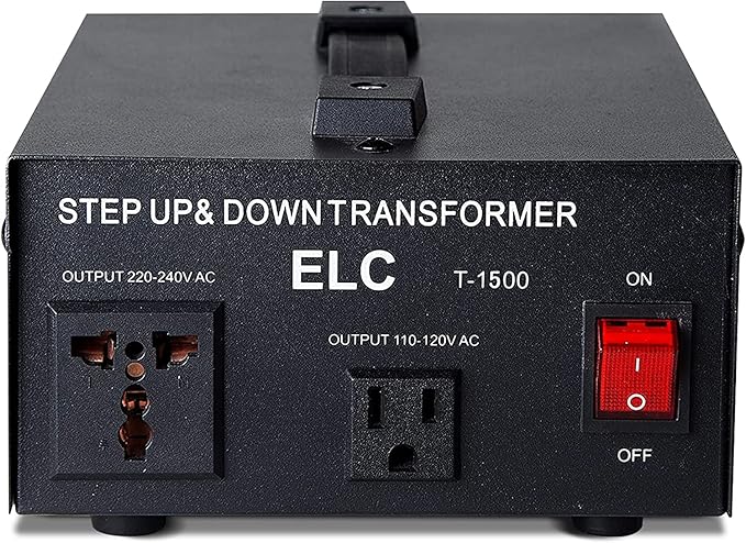 ELC T Series 1500+ Watt Voltage Converter Transformer - Step Up/Down - 110v to 220v / 220v to 110v Power Converter - Circuit Breaker Protection, CE Certified [3-Years Warranty]