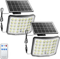 ONLYWIN Solar Lights Outdoor Bright Solar Dusk to Dawn Light with 3000mAh Battery, IP65 Waterproof Remote Control Outdoor Light, 3 Working Modes for Garage, Porch, Patio, Shed, 2-Pack