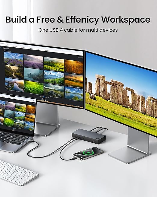Silkland USB4 for Thunderbolt 4 Cable 1.6FT, 40Gbps Data Transfer, 240W, 8K@60Hz, Short Thunderbolt Cable 0.5M, USB C Data Cable Compatible with Thunderbolt 3, SSD, Hub, Dock, iPhone 17,MacBook, eGPU
