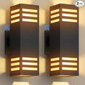 rosykite Dusk to Dawn LED Outdoor Light Fixture Wall Mount,Black Square Porch Lights Outdoor,Modern Exterior Wall Sconce Lights 13In, Bulb Includes Up Down Outside Wall Light for House Front Door