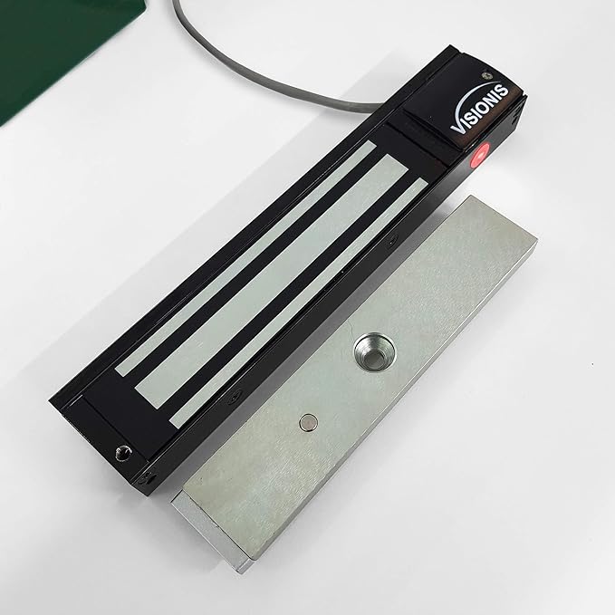 Visionis VS-VISML600LED-BL Indoor 600lbs Black Electromagnetic Lock with LED Sensor for Door Access Control