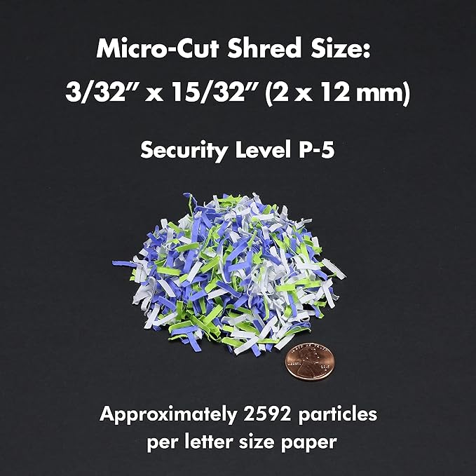 Aurora AU830MA High-Security 8-Sheet Micro-Cut Paper and Credit Card Shredder/ 20 Minutes/Security Level P-5