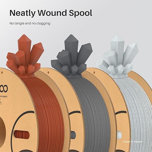 ELEGOO PLA Filament 1.75mm Marble Cement Gray 1KG, Rock Stone 3D Printer Filament Dimensional Accuracy +/- 0.02mm, 1kg Spool(2.2lbs) Fits for Most FDM 3D Printers