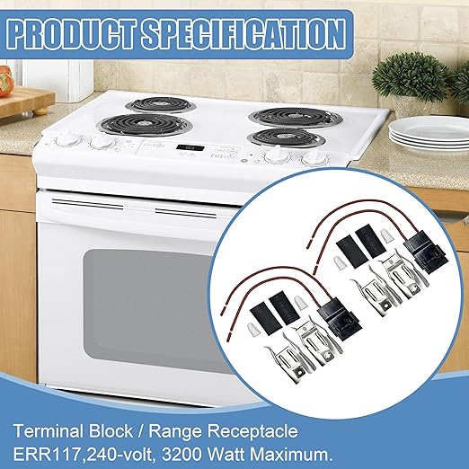 Pack of 2 Range Stove Element Plug Receptacle Block Terminal Block Range for Receptacle Whirlpool Kenmore Electric Stove Range Burner Receptacle Kit ERR117