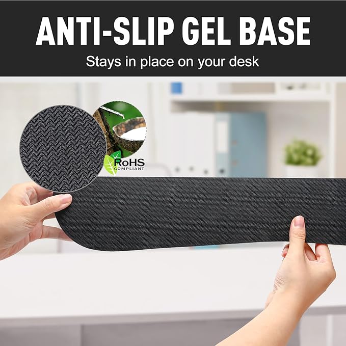 Gimars 63D High-Density Thicken Memory Foam Keyboard Wrist Rest, 17.3'' Enlarge Ergonomic Wrist Rest with Anti-Slip Rubber Base for Typing Pain Relief, Office, Gaming, Computer, Laptop, Mac, Black