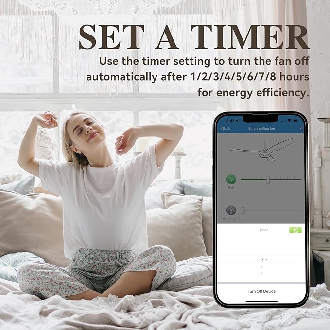 SMAAIR 48 Inch Smart Ceiling Fan with Dimmable Light Remote Control, Indoor Outdoor DC Ceiling Fan with 3 Blade for Bedroom, Living Room Works with Alexa/Google Assistant/Siri Shortcuts, Light Wooden