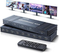 4x4 HDMI Matrix Switch 4K 30Hz, 4 in 4 Out HDMI Switch with Remote Supports HDR, 3D, HDMI 1.4, HDCP 1.4, Downscaler 4K & 1080P, 4 Way HDMI Splitter Switch for Fire TV Stick, Xbos, PS4/5