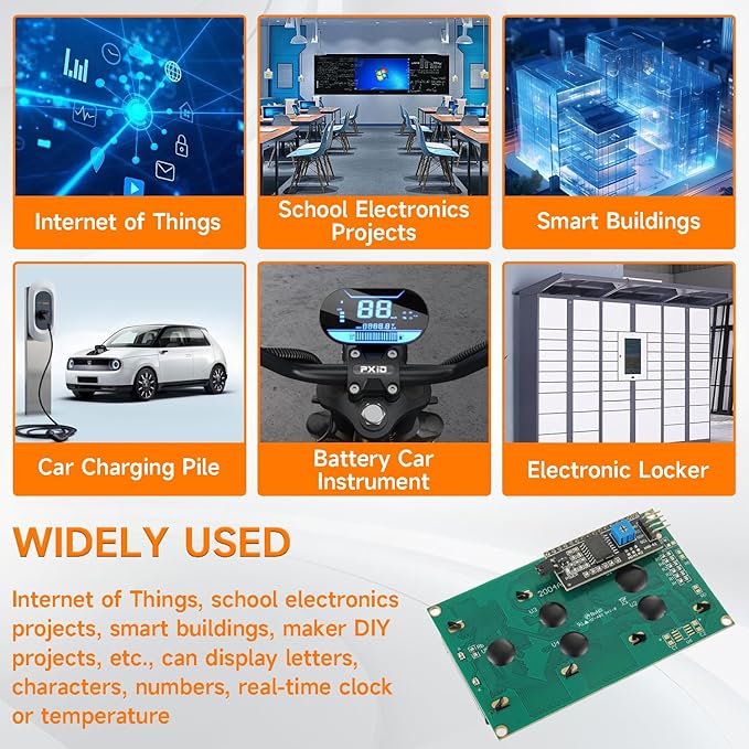 HUAREW 2pcs I2C IIC TWI 2004 Serial LCD Display Module 20x4 Compatible with Arduino Raspberry Pi
