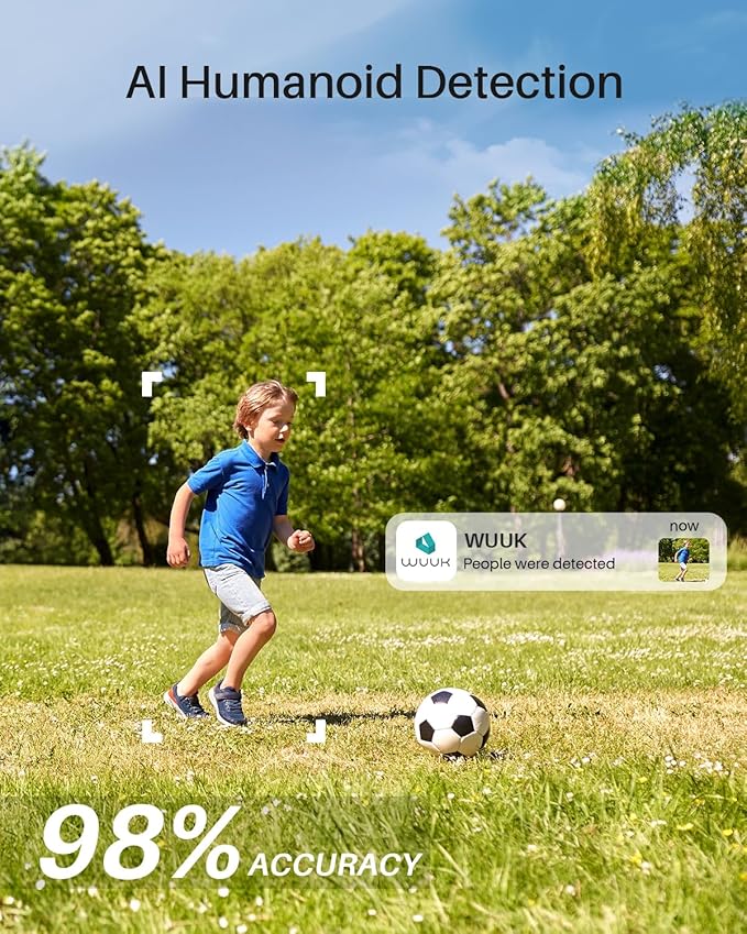 WUUK Security Cameras Wireless Outdoor, Indoor Camera, Home Surveillance System, 2K, No Monthly Fee, Motion Alert, Night Vision, 2.4/5 GHz WiFi, Compatible with Alexa & Google, 4-Camera Kit