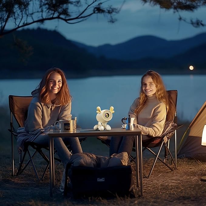 ENUOSUMA Mini Projector, Cartoon Dog Smart Projector with Wifi 6 and Bluetooth 5.1, Full HD 4K Support, Portable Projector Android 11, 160ANSI Auto Keystone Correction 130" Screen