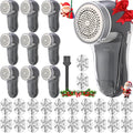 Ferrochef 10 Pack Fabric Shaver and Lint Remover,Sweater Defuzzer with 20 Replaceable Blades,Fuzz Remover Furniture Sweater Shavers to Remove Pilling, Battery Operated, Gray
