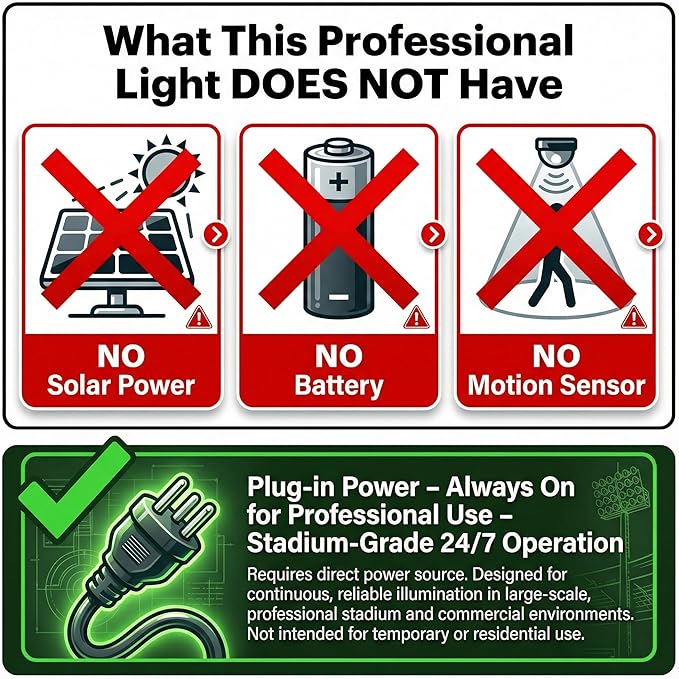 XXBSAZ 300W LED Flood Light Outdoor, High Power Plug-in & Hardwired Commercial Work Light, IP66 Waterproof 6500K Daylight for Parking Lots, Warehouses & Construction Sites (2 Pack)
