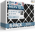 BNX TruFilter 18x24x1 MERV 12 Odor Defense (6-Pack) AC Furnace Air Filter with Activated Carbon - MADE IN USA - Pleated Air Conditioner HVAC AC Furnace Filters - Removes Odor, Mold, Bacteria, Smoke