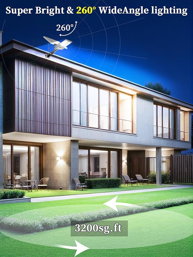 Ofuray OL-9600W Solar Street Lights Outdoor,Parking Lot Lights Commercial Dusk to Dawn up to 520,000Lm,40,000mah Big Power Solar Security Flood Remote Control with Motion Sensor for Street,Yark