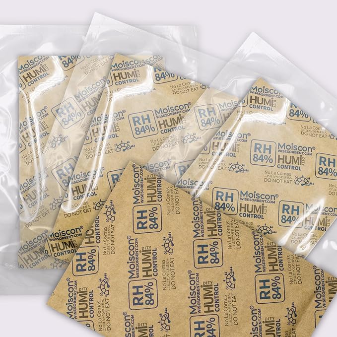 Wisesorb 84% Two-Way Humidity Control Packs for Storing 1 lb – Size 60 – 10 Pack – Seasoning Packets Moisture Control Packets Individually Wrapped, Humidifier Packs for Season Wood Humidifier Boxes