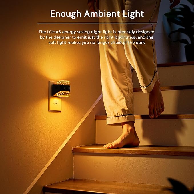 L LOHAS LED Motion Sensor Night Light, Bubble Night Lights Plug into Wall,2 Pack 5CCT Color Temperature Change Night-light,Dimmable Nightlights with Dusk to Dawn Sensor for Rooms Bathroom Hallway