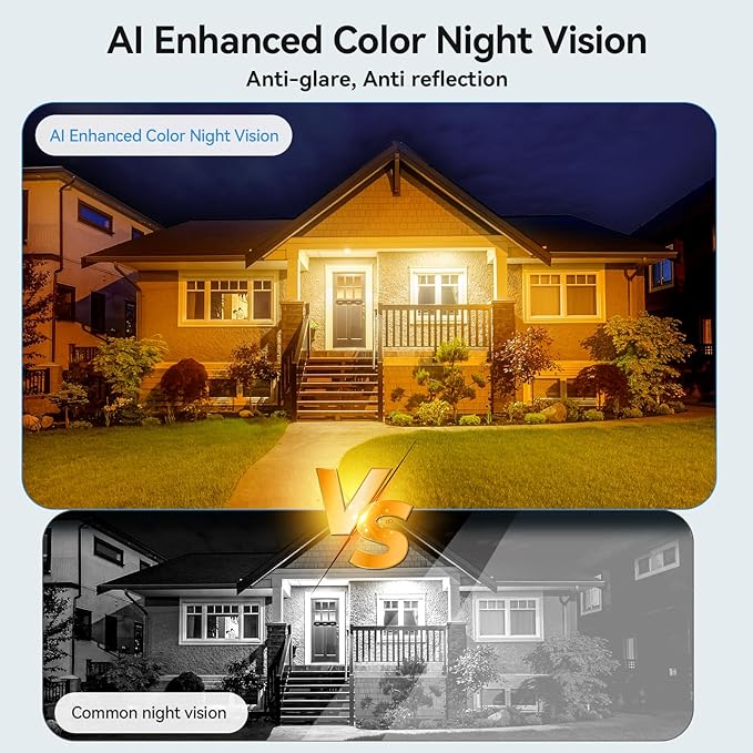 Noaheye Window Camera No-Drill 2K Ultra HD Window Security Camera with 5G/2.4G WiFi, Enhanced Night Vision, AI Human Detection, Easy Glass Mount for Apartment, Condo, and Home Outdoor View
