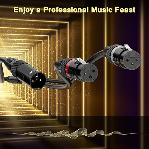 Mygatti XLR Splitter Y-Cable 6 FT, Gold-Plated 3-Pin Male to Dual Female Patch, Bi-Directional Balanced Microphone Adapter Cord, Oxygen-Free Copper