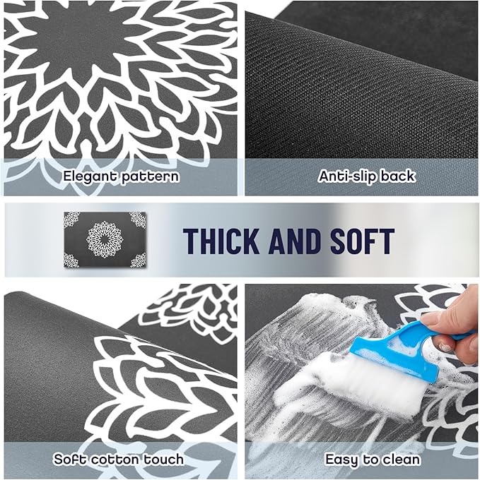 Teenyyou 1 Pcs 26" x 18" Dryer Top Protector Mat, Washer and Dryer Topper, Non Slip Waterproof Machine Cover Dust Proof Quick Drying Topper Pad for Laundry and Kitchen (Mandala)