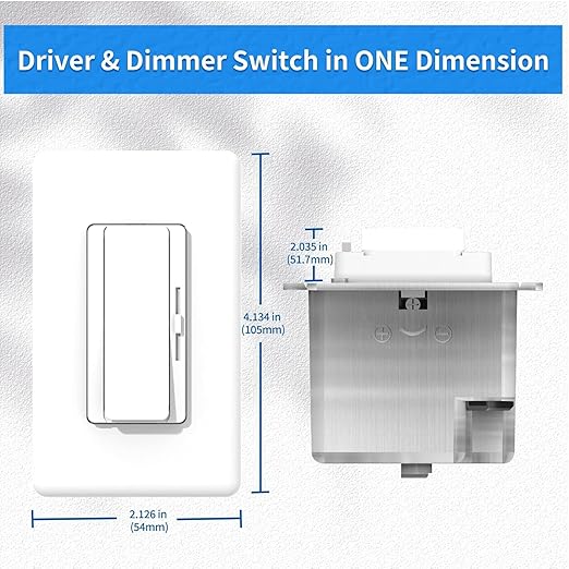 Dimmer and Driver Switch in one, AC160W (80W*2) ON/Off Output Voltage: 24V +/-0.5V, UL, FCC, CE Class 2 Driver and dimmer Switch 2 in 1, UL Listed, Class 2 (24V 160W)