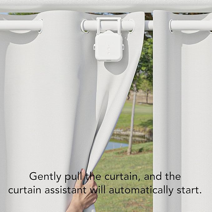 ZIZEV Solar Powered Smart Curtain Motor, APP Remote Control Automatic Curtain Opener Compatible with Roman Rod U Shape I Beam Tracks, with Voice Control for Home