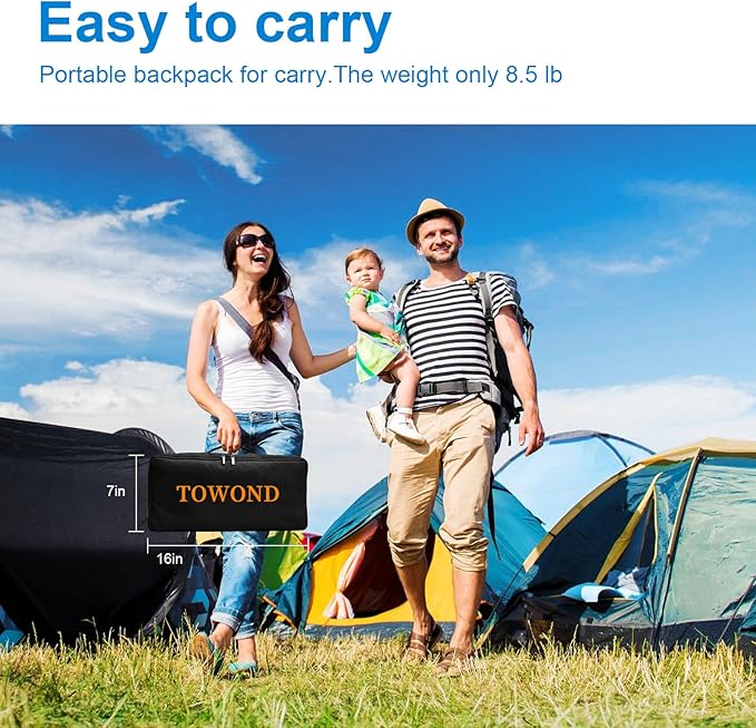 TOWOND Projector Screen and Stand, 100 inch Outdoor Projector Screen Indoor, Portable Movie Screen 16:9 4K Front Rear Projection Screen with Carry Bag Wrinkle-Free Design for Home Backyard Theater