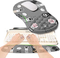 KUOSGM 2-in-1 Ergonomic Set, Wave Rise Keyboard Wrist Rest and Massage Bulge Slope Mouse Pad Wrist Support, Cushion Memory Foam Integrated to Relieve Wrist Pain, Cute Cat Paws
