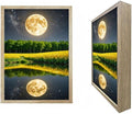 URVIP LED Glowing Photo Frame, 3D Starry-Sky Blue Moon Wall Art, 9x12 Inches Dimmable Light Up Light Painting for Bedroom, Unique Aesthetic Decor, Great Birthday Gift for Women Men
