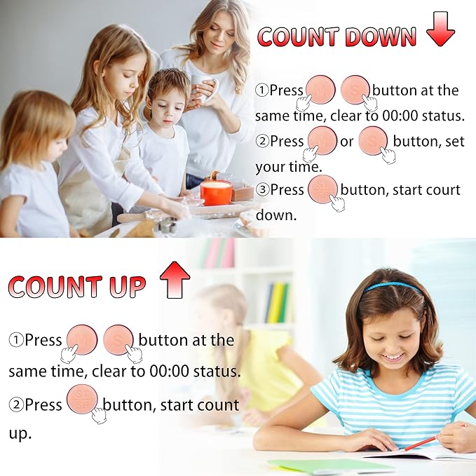 Classroom Timers for Teachers Kids Large Magnetic Digital Timer Teacher Supplies 2 Pack-Green Pink