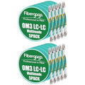 Fibergaga 10Pack-3M(10ft) OM3 LC to LC Fiber Patch Cable, Multimode Fiber Cable 50/125µm 10G/40G, OD-2.0mm Fiber Optic Cable Duplex LC to LC