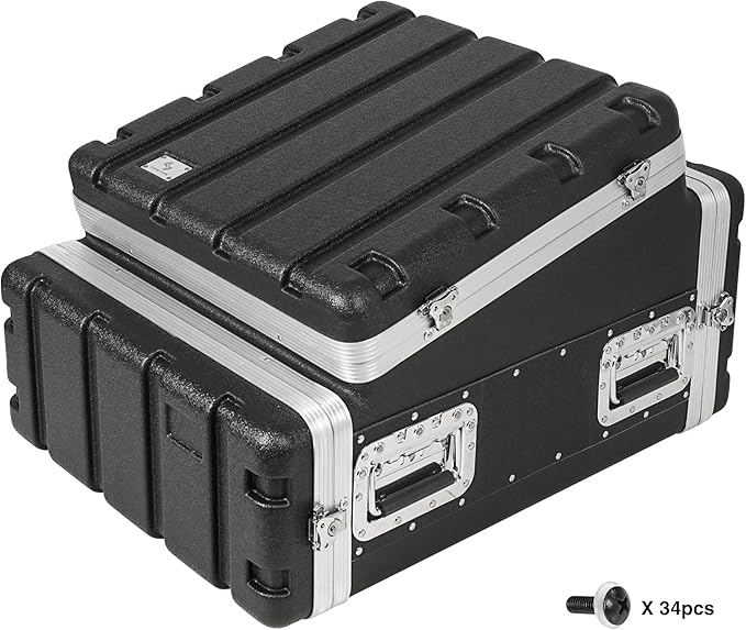 Sound Town Lightweight and Compact 4U ATA ABS Rack Case, with Slant Mixer Top, 21" Depth, 10U Top and 4U Side Spaces (STMR-A10X4U)