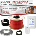 LuxHeat 50sqft Floor Heating Cable Kit - 240v Heated Tile Floor System - Heated Flooring System Includes UDG4 Programmable Thermostat w/GFCI, Underfloor Heating Cable, Strapping, Sensor & Alarm