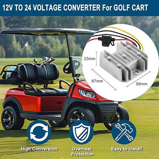DC 12V Step Up to 24V 3A Boost Converter 72W DC Voltage Regulator Power Converter Waterproof Module Transformer for Golf Cart Club Car Recreational Vehicle