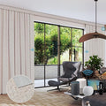 SmartWings Automatic Curtain Opener with Drapery, Motorized Vertical Blinds with Remote, Electric Closet Doors Sliding Panels Compatible with Alexa Google Homekit, 90% Blackout Milky Coffee