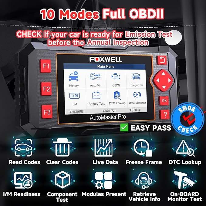 2026 FOXWELL Car Scanner NT604, 4 System OBD2 Scanner Diagnostic Tool, Check Engine Code Reader for Cars and Trucks, ABS/Airbag/Transmission Diagnostic Scanner for All Vehicles, English & Spanish Ver.