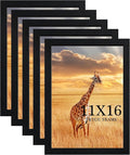 TKYGU 11X16 Picture Frame Set of 5,Wooden Frame 11X16 Wall Gallery Poster Photo frame Black with Durable Shatter Resistant Plexiglass for Wall Mounting Family -friend- wedding best gift