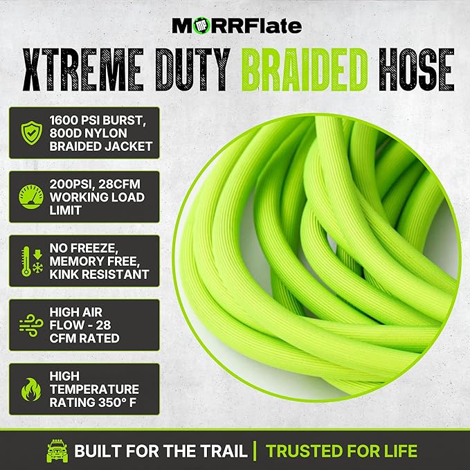 MORRFlate Air Hub + Air Hub Hoses Quad 155" Wheelbase 4 Tire Inflation Deflation System with Air Hub Automatic Digital PSI Controller High-Flow Solenoids Fast Efficient Multi Tire Inflation Deflation