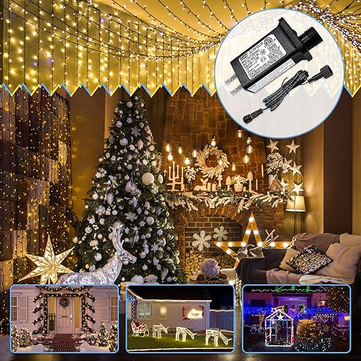 30V 0.3A Class 2 Power Supply Replacement LED Transformer IP44 LED Light Controller Low Voltage Transformer for Christmas String Light Inflatable Device (30V9W 8Modes 1PC)