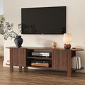 ZOSQUARE 65 Inch TV Stand for Up to 75 inch TVs, Fluted Entertainment Center with Adjustable Shelve, Curved Round Corner TV Console Table with Storage Cabinet for Living Room, Bed Room (Walnut Color)