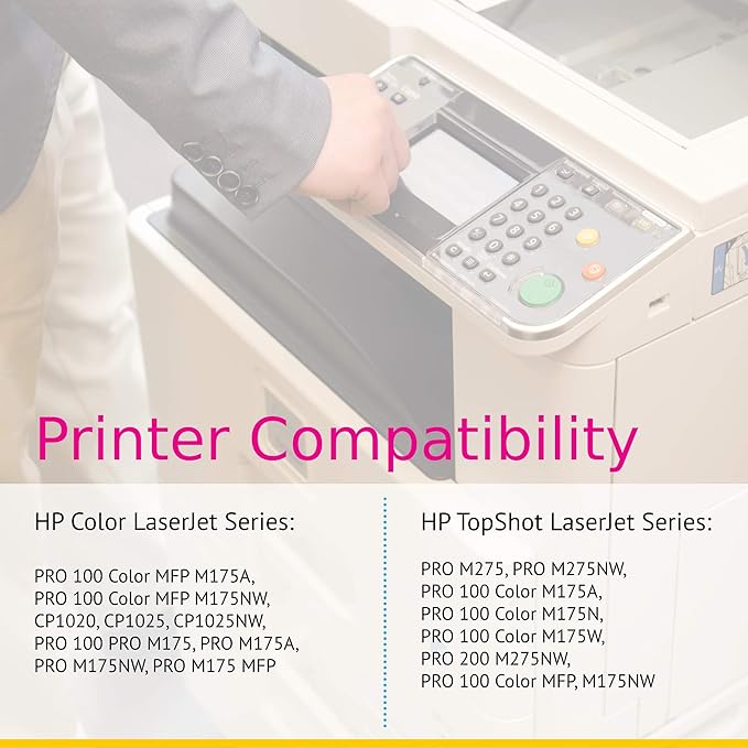 CS Replacement Toner Cartridge Compatible with HP PRO M175 MFP CE313A Magenta 126A Color PRO M175 MFP PRO 100 M175A M175W MFP M175NW PRO 200 M275NW TOPSHOT PRO M275 M275NW