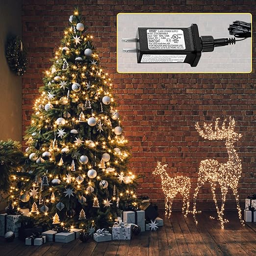 30V 0.4 A LED Controller with Extension Cord, Replacement Model JT-DC300V0400-F Class 2 Power Supply IP44 Low Voltage Transformer for Halloween Christmas Light